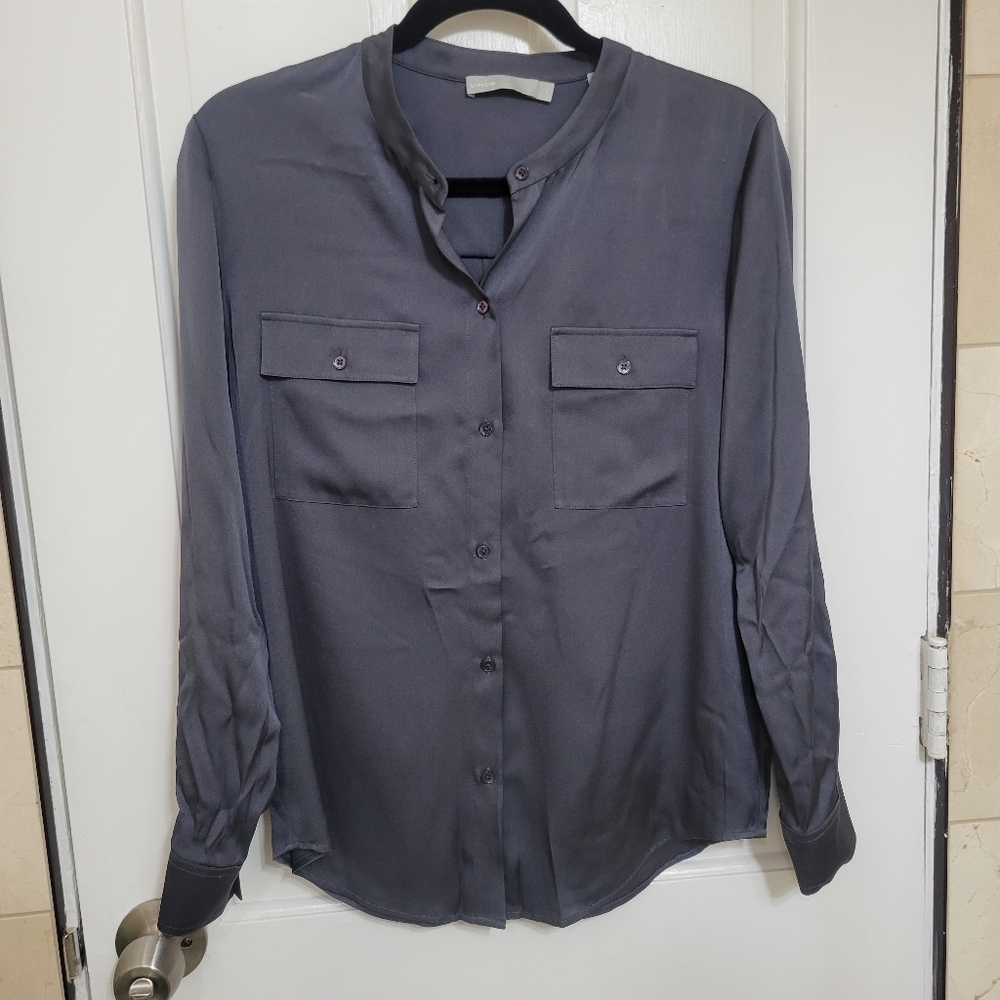 Vince NWT Long sleeve Button Front Silk blouse. - Picture 3 of 14